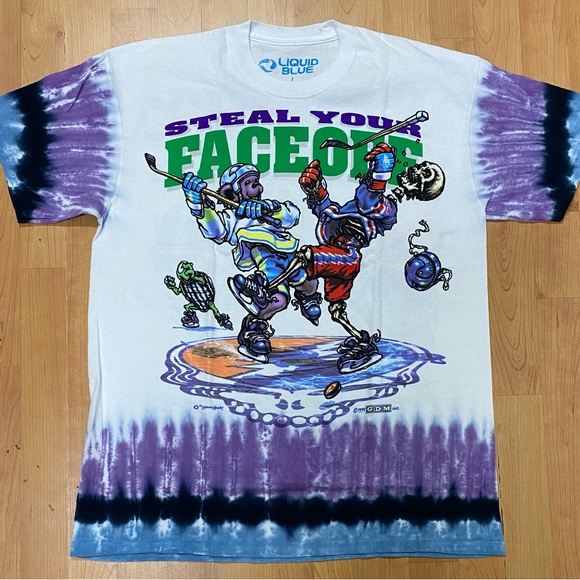 Grateful Dead Steal Your Face Off Men’s Tie Dye Shirt Available in M L XL XXL - Picture 1 of 4